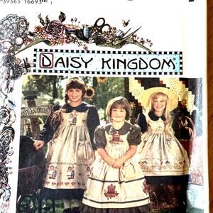 VTG Simplicity 9458 Sewing Pattern Prairie Cottage Farm Girls Long Maxi Dress